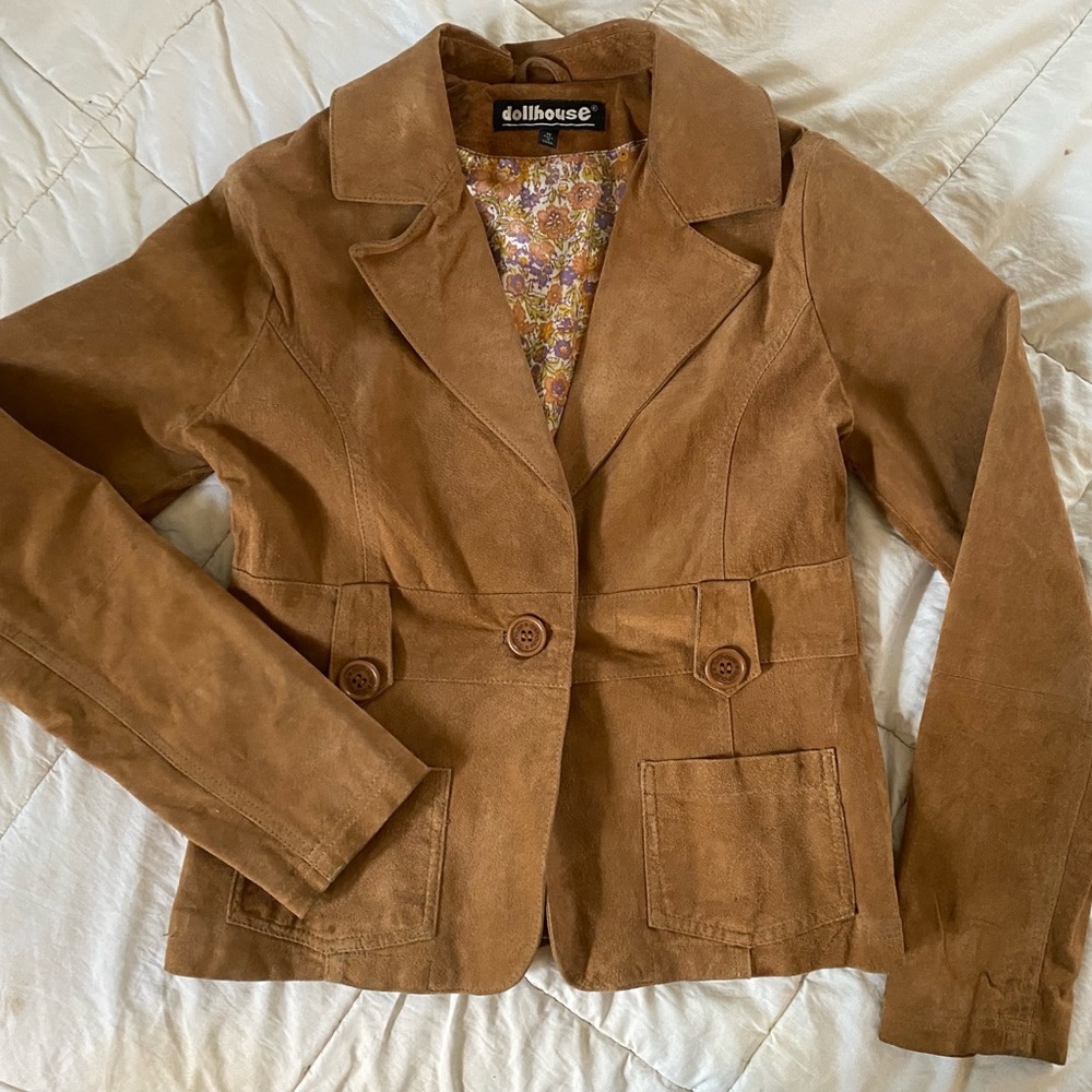 Genuine leather dollhouse suede jacket